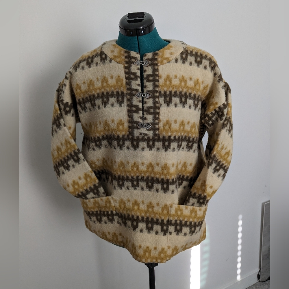 1 of a Kind Nordic handspun Wool with Viking metal clap closuresHandmade